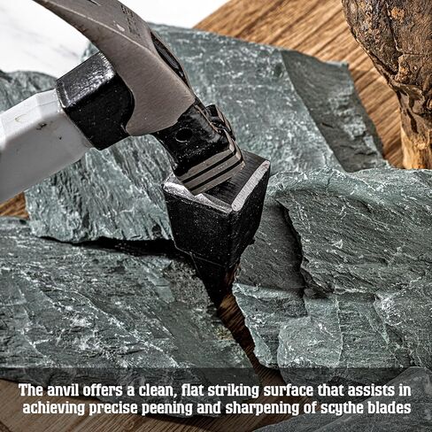 2 Pcs Sharpener Peening Anvil, Drop-forged Steel Scythe Anvil Pointed Striking, Forged Steel, Glossy Surface, Sharp Edge, Short Design, for Peening & Sharpening Scythe Blades in Kuwait