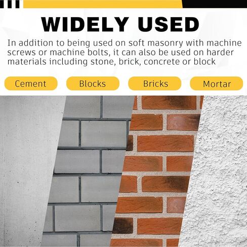 LEIFIDE 50 Pcs 1/4x1-1/4 Outer Diameter1/2 Double Expansion Anchor, Zinc Plated Double Expansion Shield Anchors for Cinder Block Masonry Concrete Brick Asphalt in Saudi Arabia
