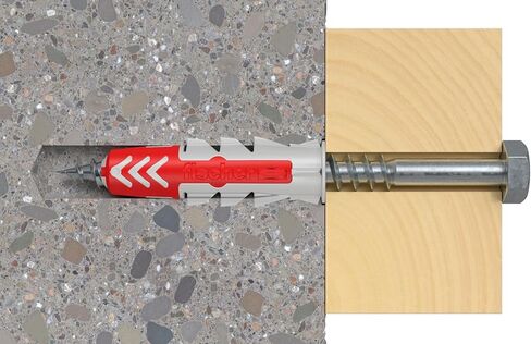 Fischer 537639 Dowel DUOPOWER, Grey/Red, 5 X 25 mm, Pack of 100 in Saudi Arabia