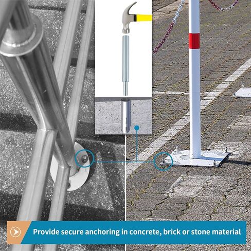 25 Pcs Drop in Anchors with 1 Pcs Hand Setting Tool, 1/2"-13 Female Thread Expansion Anchors for Concrete in Kuwait