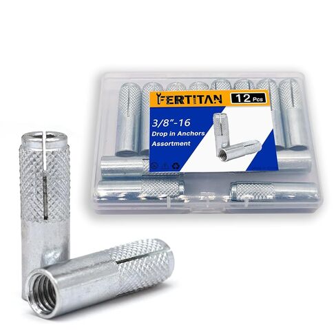 12 Pieces 3/8″-16 Inch Carbon Steel Knurled Drop in Anchor Expansion. Applicable to Solid Concrete. Internal Forced Expansion Bolts in Saudi Arabia