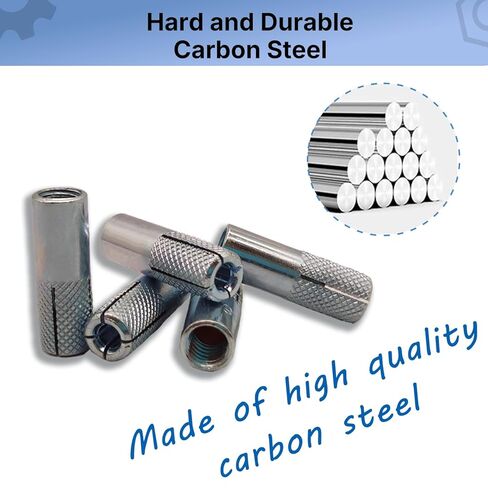 12 Pieces 3/8″-16 Inch Carbon Steel Knurled Drop in Anchor Expansion. Applicable to Solid Concrete. Internal Forced Expansion Bolts in Saudi Arabia