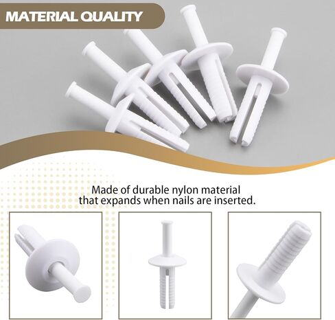 30 Pack 014973169992 Nylon Nail Drive Anchors, 1/4 x 1 in Saudi Arabia