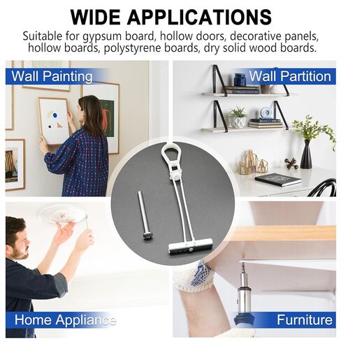 مرساة للجدران الجافة شديدة التحمل من Taiss مع مسامير تبديل متضمنة مقاس 1/4 بوصة - 20 لمجموعة تركيب التلفزيون، ومراسي الجدران المجوفة، والجص والبلاط يحمل ما يصل إلى 270 رطلًا لكل منها في جدار جاف مقاس 1/2 بوصة، 8 عبوات in Kuwait