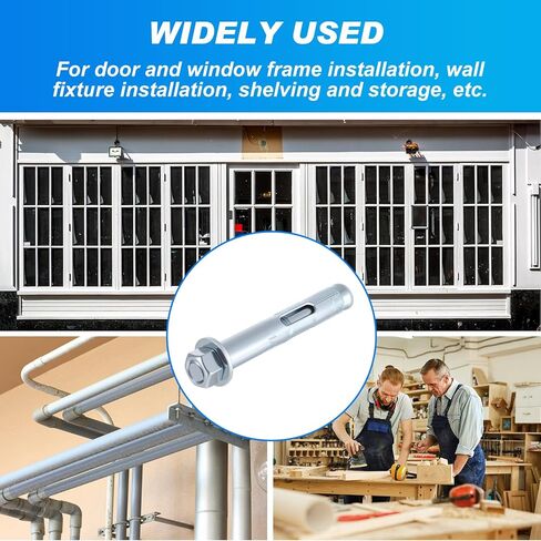 20 Pack 1/2 x 3-inch Sleeve Anchors for Concrete Hex Head Concrete Anchor Bolts Zinc Plated for Masonry Brick Heavy Duty Bolts Secure Fastening in Kuwait