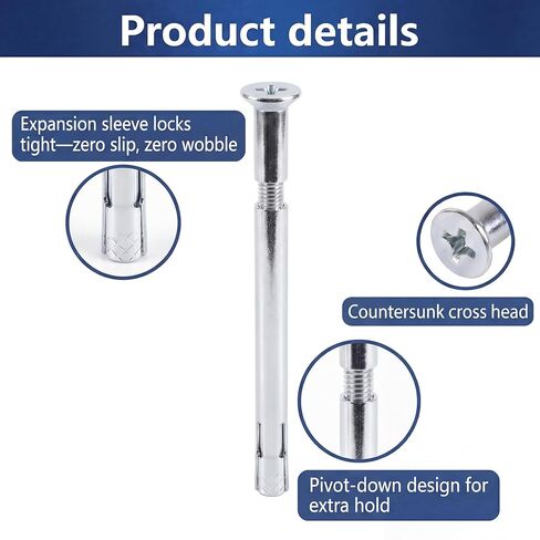 50 PCS 3/8" x 5" Flat Sleeve Anchor Zinc Plated for Heavy-Duty Fastening in Masonry, Brick, and Concrete in Kuwait