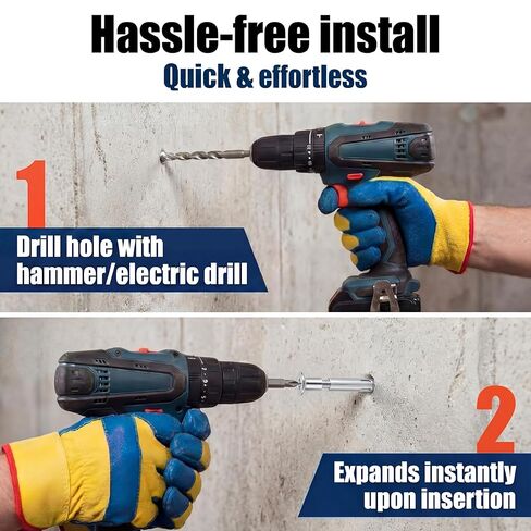 50 PCS 3/8" x 5" Flat Sleeve Anchor Zinc Plated for Heavy-Duty Fastening in Masonry, Brick, and Concrete in Kuwait