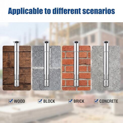 50 PCS 3/8" x 5" Flat Sleeve Anchor Zinc Plated for Heavy-Duty Fastening in Masonry, Brick, and Concrete in Kuwait