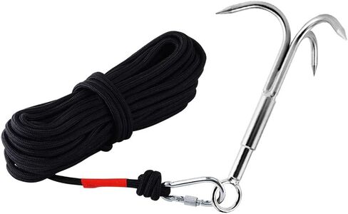 Grappling Hook with 3-Claw Stainless Steel,3 Claw Climbing Carabiner Hook for Retrieving,Outdoor Hiking,Tree Limb Removalr,Salvage. in Kuwait