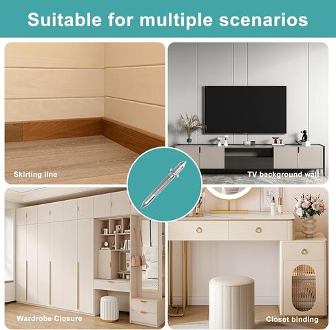 Upgraded Double Headed Skirting Seamless Nails, Double Sided Invisible Nails, No Mark with 2 Tools, for Furniture, MDF or Solid Wood Baseboards & Trim Casing Work - 1" x 0.39", 150PCS in Saudi Arabia