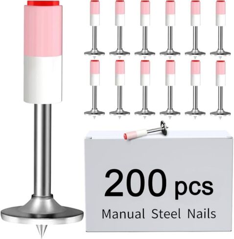 Nails for Manual Steel Nail Gun, 200 pcs Round Nails Wall Fastening Tool, for Concrete Ceiling Cable Ducts Fixed Slotting Device Repair Tool Home DIY Nail Gun Accessories in Saudi Arabia