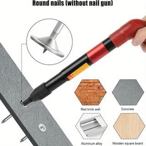 Nails for Manual Steel Nail Gun, 200 pcs Round Nails Wall Fastening Tool, for Concrete Ceiling Cable Ducts Fixed Slotting Device Repair Tool Home DIY Nail Gun Accessories in Saudi Arabia