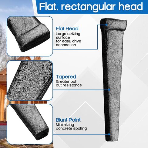 25pcs 4d(1-1/2") Hardened Cut Masonry Nail Forged Head Rose Nail Masonry Cutting Accessory for Concrete Brick Stone Heavy Duty Hardened Steel Construction for Professional DIY Use in Saudi Arabia