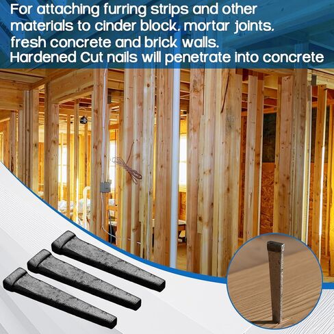 25pcs 4d(1-1/2") Hardened Cut Masonry Nail Forged Head Rose Nail Masonry Cutting Accessory for Concrete Brick Stone Heavy Duty Hardened Steel Construction for Professional DIY Use in Saudi Arabia