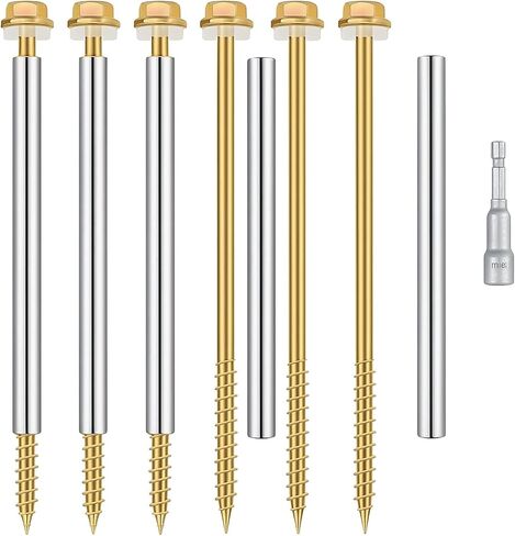 20 قطعة من مسامير المزراب مقاس 8 بوصات مع حلقة معدنية وأظافر مزراب متينة وأظافر مزراب السقف سهلة التركيب، مثبتات مزراب آمنة لتجديد وصيانة المزاريب in Kuwait