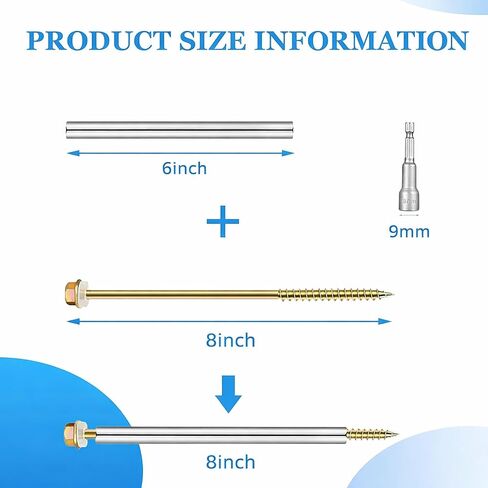 20 قطعة من مسامير المزراب مقاس 8 بوصات مع حلقة معدنية وأظافر مزراب متينة وأظافر مزراب السقف سهلة التركيب، مثبتات مزراب آمنة لتجديد وصيانة المزاريب in Kuwait