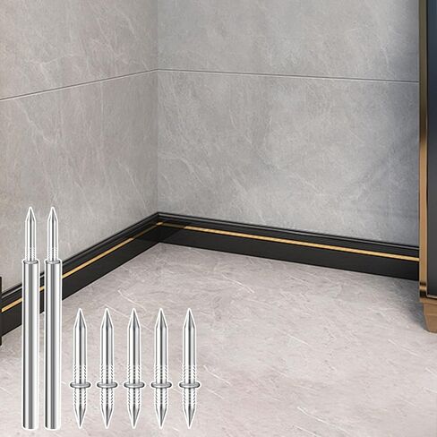 300 Count Double Headed Skirting Nails - Dual Direction Nails for Wooden Baseboards with Included Specific Sleeve Tool, Easy Mark-Free Installation in Saudi Arabia
