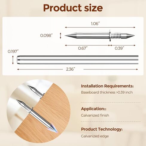Baseboard Double Headed Nails: For Skirting Wood Trim Drywall - Rust-Resistant - No Drill - No Marks Includes 300 PCS Seamless Installation - 1 pair of hands 2 actions done in 3 seconds. in Kuwait