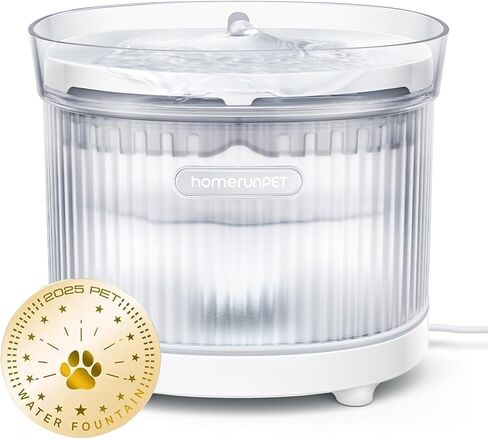 Homerunpet Wireless Pump Pump Fountain-تصميم قابل للفصل لسهولة التنظيف ، موزع مياه متعدد القطط مع قاعدة مقاومة للمضغ in Kuwait