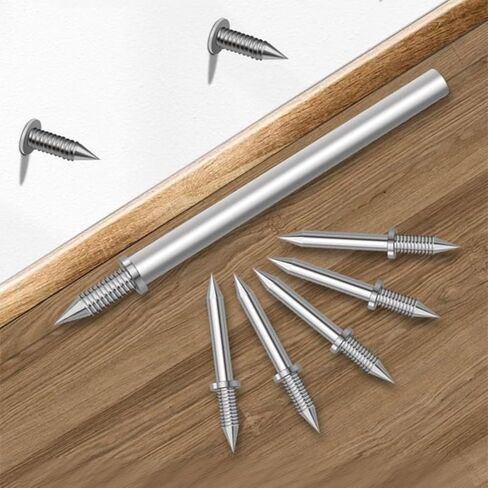 100 Pcs Double Head Skirting Thread Seamless Nail - Double Headed Nails - Rust Proof No Trace Invisible Security Skirting Thread Screws Set (100 Pcs + Extender) in Saudi Arabia