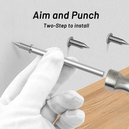 100 Pcs Double Head Skirting Thread Seamless Nail - Double Headed Nails - Rust Proof No Trace Invisible Security Skirting Thread Screws Set (100 Pcs + Extender) in Saudi Arabia