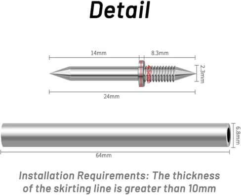100 Pcs Double Head Skirting Thread Seamless Nail - Double Headed Nails - Rust Proof No Trace Invisible Security Skirting Thread Screws Set (100 Pcs + Extender) in Saudi Arabia