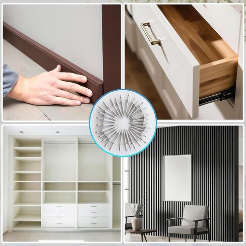 200PC DIY Double-Head Threaded Nails with 2 Tools, Invisible Double-Headed Trim & Skirting Nails for Baseboards - No Mark Floor Gap Fixer Kit, Double A Double-Sided Double-Threaded Nails in Saudi Arabia