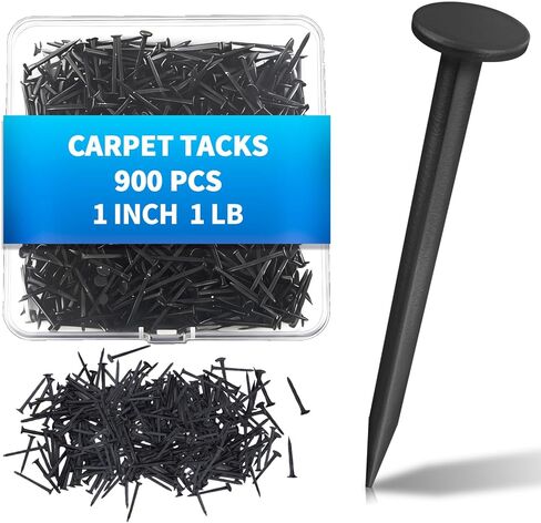 900 قطعة من مسامير سجاد التنجيد، 1 بوصة من مسامير الأثاث السوداء، مسامير تنجيد للأثاث، سلالم خشبية لتعليق الأحذية وتأمين المخططات واللافتات والتقويمات in Kuwait