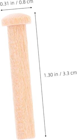 NUOBESTY 20pcs Miniature Wooden Nails Solid Wood Crafting Rods for Train Wheels and Woodworking Projects Wood Nails for Crafts in Saudi Arabia
