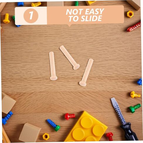 NUOBESTY 20pcs Miniature Wooden Nails Solid Wood Crafting Rods for Train Wheels and Woodworking Projects Wood Nails for Crafts in Saudi Arabia
