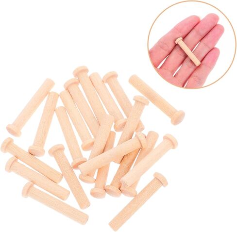 NUOBESTY 20pcs Miniature Wooden Nails Solid Wood Crafting Rods for Train Wheels and Woodworking Projects Wood Nails for Crafts in Saudi Arabia