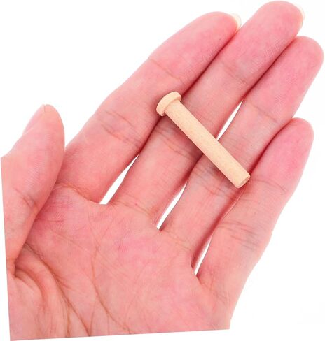 NUOBESTY 20pcs Miniature Wooden Nails Solid Wood Crafting Rods for Train Wheels and Woodworking Projects Wood Nails for Crafts in Saudi Arabia