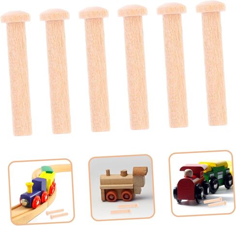 NUOBESTY 20pcs Miniature Wooden Nails Solid Wood Crafting Rods for Train Wheels and Woodworking Projects Wood Nails for Crafts in Saudi Arabia