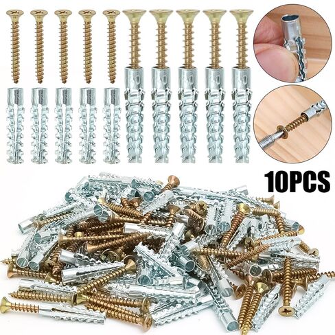 10Sets Anti-Loose Anchors Drilling Plugs Serrated Expansion Screws Nails Fasteners Drilling Bolt Kits in Saudi Arabia