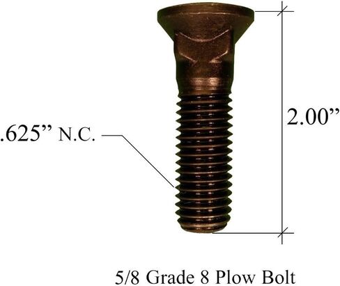 13 - Plow Bolt & Nut for Blades/Cutting Edge, 5/8-11x 2 - Grade 8, Dome Head in Saudi Arabia