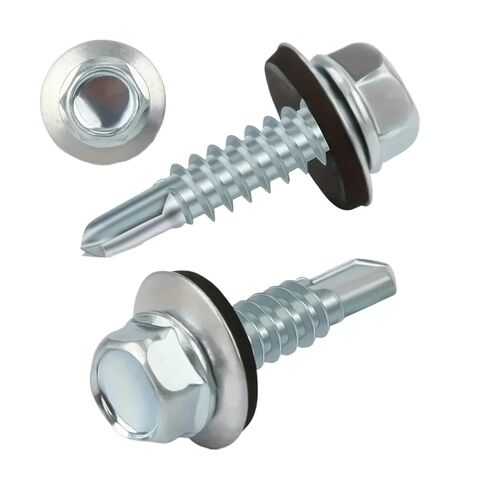 50 Sets of Heavy-Duty Stainless Steel Self-Tapping Screws and Rust-Proof with Washers, Suitable for Outdoor Metal in Saudi Arabia