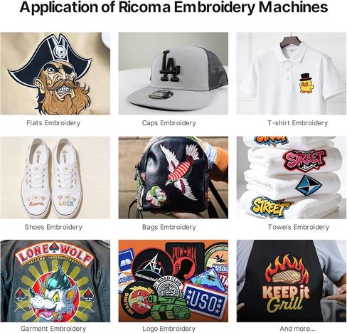 Ricoma Creator Single-Head Multi Needle Embroidery Machine for Crafters with Steel Embroidery Stand, Hoop and Cap Attachments, Chroma Digitizing Software, Lifetime Customer Support in Saudi Arabia