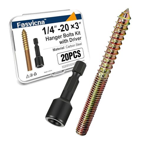 5/16-18 × 2 بوصة براغي تعليق للخشب، مسمار لولبي مزدوج من الفولاذ الكربوني مع لقمة للسائق، 22 حزمة in Kuwait