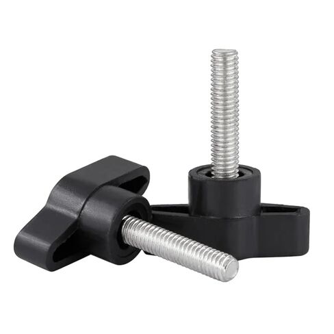 fengpeng Black/White Hand Screws Plastic Rubber Head T-Handle Knob Galvanized Z-Bolt Mechanical Handle Bolts M4 M5(White,40MM_M4 (5PCS)) in Saudi Arabia