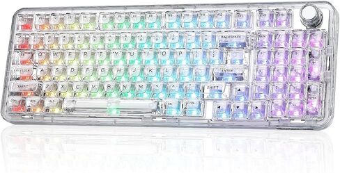 YUNZII X98 Clear Wireless Mechanical Keyboard with Knob (Pink, Snow Switch) in Kuwait