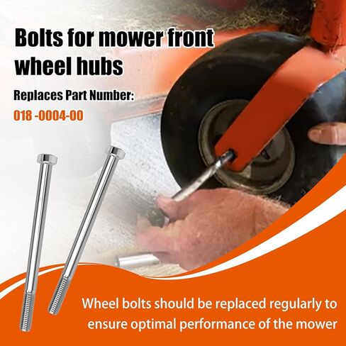 018-0004-00 مسمار لولبي سداسي الرأس، لـ Bad Boy 1/2-13 × 7 مسمار عجلة، مسمار تثبيت عجلة عالي القوة مضاد للصدأ - قطعتان﻿ in Kuwait