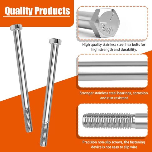 018-0004-00 مسمار لولبي سداسي الرأس، لـ Bad Boy 1/2-13 × 7 مسمار عجلة، مسمار تثبيت عجلة عالي القوة مضاد للصدأ - قطعتان﻿ in Kuwait