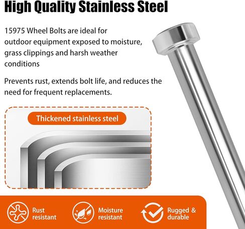 018-0004-00 مسمار لولبي سداسي الرأس، لـ Bad Boy 1/2-13 × 7 مسمار عجلة، مسمار تثبيت عجلة عالي القوة مضاد للصدأ - قطعتان﻿ in Kuwait