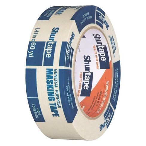 Shurtape CP 105 General Purpose Grade, Medium-High Adhesion Masking Tape, 48mm x 55m, Natural, 1 Roll (104468) in Kuwait