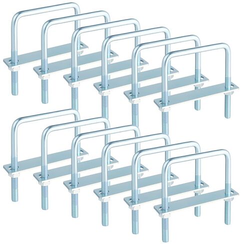 6 Pcs U Bolts 4 Inch Wide Zinc Plated, 3/8" x 4" x 5" Square U Bolt Carbon Steel for Sailboat Trailers, Tube, Industrial Supplies in Saudi Arabia