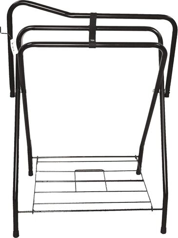 Jeffers 4 Hook Rotating Carousel Horse Bridle Halter Tack Rack, Wall Mount Organizer for Stable Barn Trailer, Metal Hooks for Halters Reins Lead Ropes Harness, Black with Screws Included in Kuwait