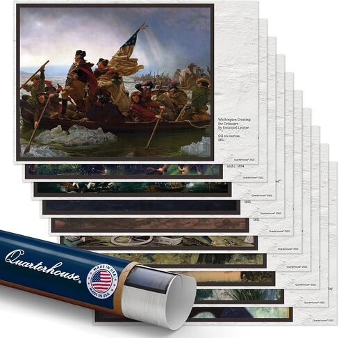 Quarterhouse American War Paintings Poster Set, Social Studies Classroom Learning Materials for K-12 Students and Teachers, Set of 10, 12 x 18 Inches, Extra Durable in Kuwait
