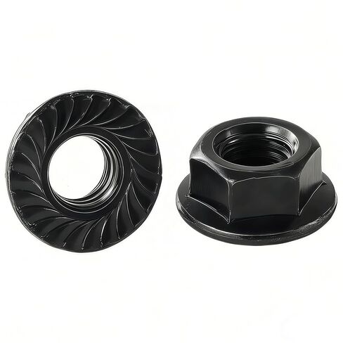 M10-1.5mm Metric Grade 10.9 Alloy Steel Serrated Flange Lock Nuts,Heat Treated,Black Oxide Finish,10PCS in Saudi Arabia