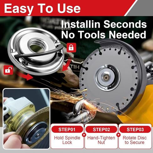 قطعتان من صواميل شفة طاحونة زاوية 5/8-11 مع خيط 5/8-11 بوصة، شفة معدنية شديدة التحمل بقفل سريع التغيير لتأمين أقراص الطحن على مطاحن الزاوية القياسية in Kuwait