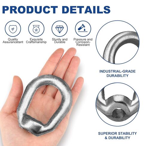 Frienda 12 Pcs 5/8" Heavy Duty Lifting Eye Nut Hot Dip Galvanized Drop Forged Steel Threaded Fastener UNC Standard Ring Shape Lifting Wll 3600 Lbs in Saudi Arabia